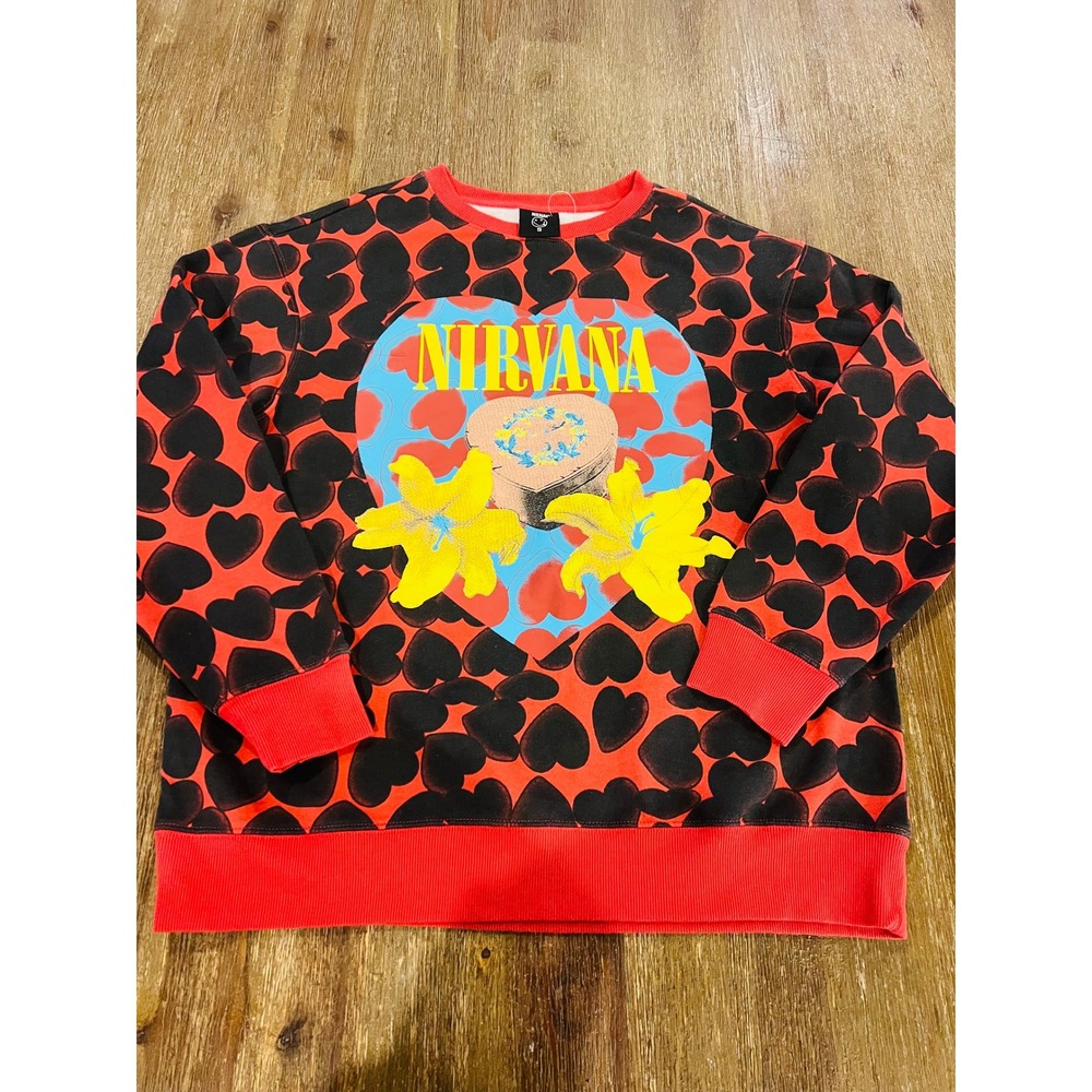 Nirvana Heart Shaped Box Hot Topic Sweatshirt Red Black In Utero Angel S